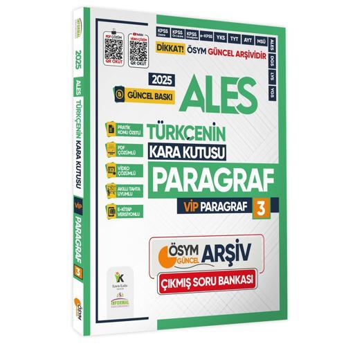 2025 ALES Türkçenin Kara Kutusu PARAGRAF 3 VİP ÖSYM Çıkmış Soru Havuzu Bankası Video/PDF Çözümlü