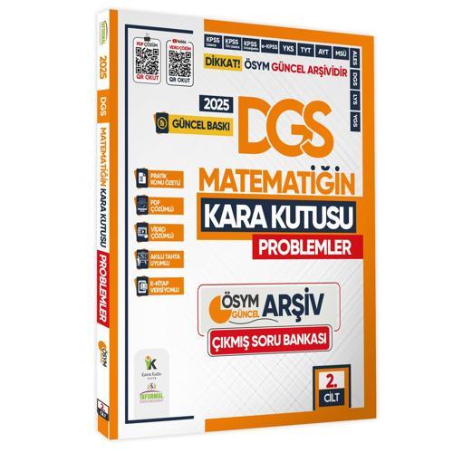 2025 DGS MatematiK Kara Kutu 2.Cilt PROBLEMLER ÖSYM Çıkmış Soru Bankası Video/PDF Çözümlü Konu Ö