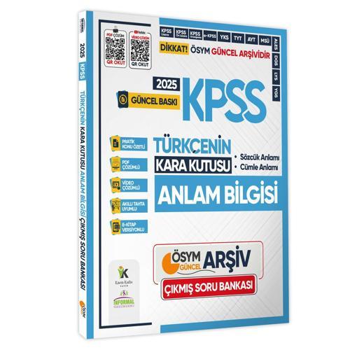 2025 KPSS Türkçenin Kara Kutusu ANLAM BİLGİSİ (Sözcük-Cümle) Çıkmış Soru Bankası Video/ PDF Çözümlü