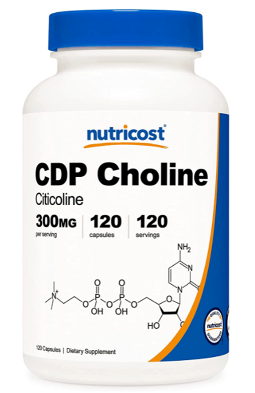 CDP Choline (Citicoline) 300mg, 120 Vegetarian Capsules - Non-GMO, Vegetarian Friendly, G