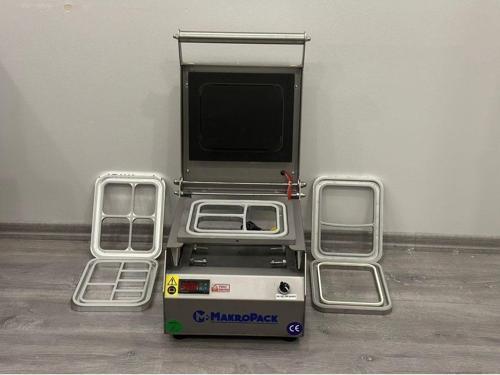 Makropack Paslanmaz Manuel Kase Kapatma 5 Kalıp 1-2-3-4-6 Bölmeli Tabak Kapatma Makinesi