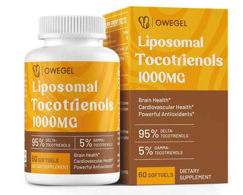Liposomal Tocotrienols 1000mg - High Bioavailability Vitamin E Tocotrienols Supplements,95%