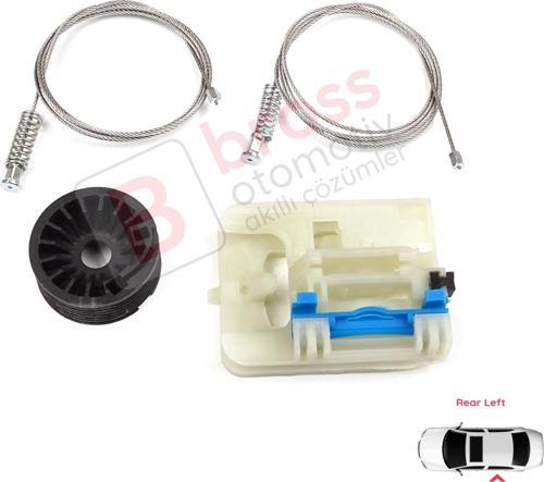 Fiat Egea Tipo MK2 356 357 2015-On 4/5 Kapı İçin Elektrikli Sol Arka Kapı Cam Kriko Tamir Seti