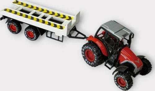 Çek Bırak Römorklu Traktör 25Cm - Kırmızı Çekici