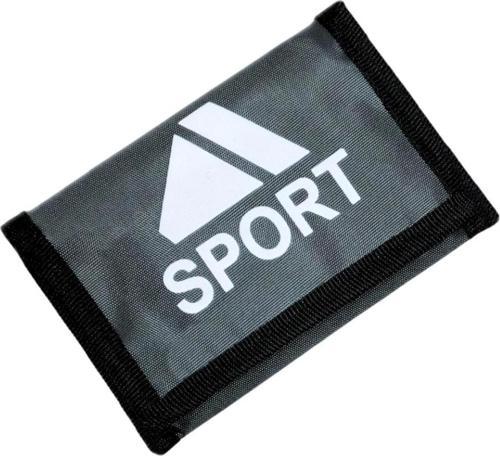 Kids Model Cırt Cırtlı Kapak Fermuar Para Bölmeli Unisex İnterpeks Kumaş Çocuk Spor Cüzdan GRİ