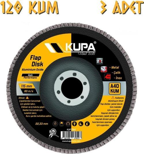 Katlı Flap Disk Zımpara A120 Kum - 3 Adet