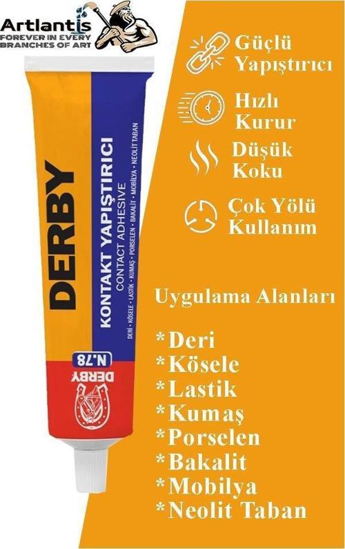 Yapıştırıcı 40 gr Tüp 1 Adet Kontakt Sıvı Yapıştırıcı Deri Kösele Lastik Kumaş Porselen Mobilya Yapıştırıcı