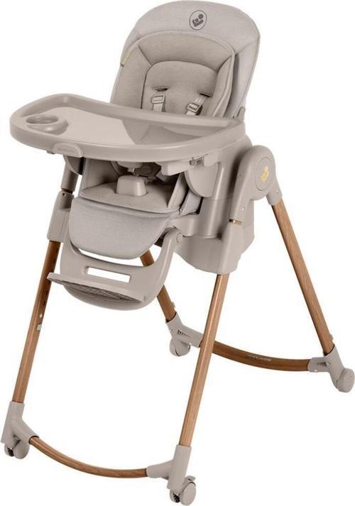 Minla Plus 6'sı Bir Arada Ahşap Görünümlü 4 Tekerlekli Mama Sandalyesi Beige