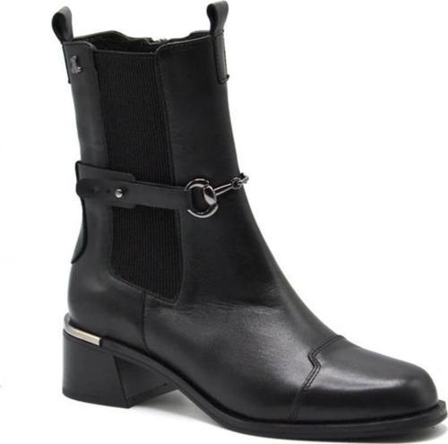 2352402K TOPUKLU TOKALI KLASİK DERİ KADIN BOT