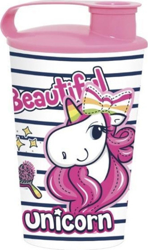 340 cc Desenli Kapaklı Bardak-Unicorn