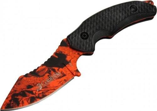 156B Turuncu Desenli Kamp Çakı Bıçağı 19 cm - Kılıflı