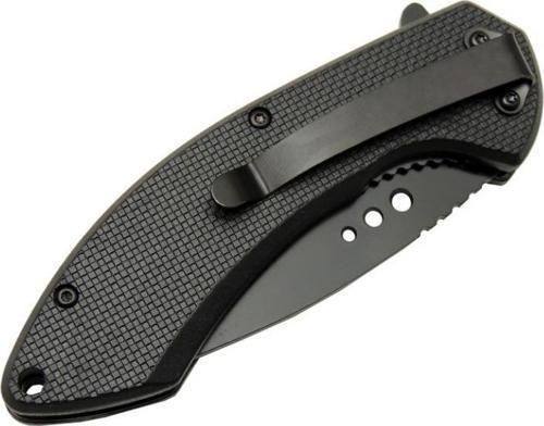 4215 Kırmızı Kamp Çakı 20cm- Yarı Otomatik, Kemerlikli, Oluklu
