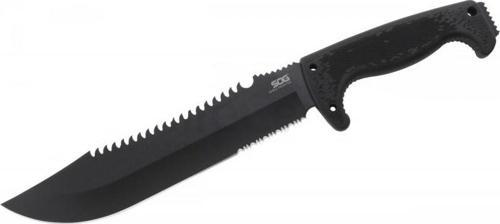 Sog F03T Kamp Tırtıklı Testereli Outdoor Pala / Bıçak 39 cm - Kauçuk Saplı