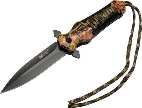 4267 Çok Renkli Kamp Çakı 21cm - Yarı Otomatik, İpli, Kemerlikli