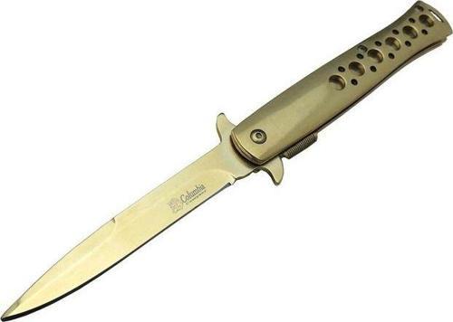 Tac-Force 1111A T-Lite Gold Kamp / Av Çakısı 23cm- Yarı Otomatik, Metal Sap, Kemerlikli