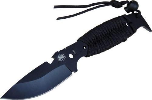DPX Gear Assault 0238BK Kamp Bıçağı 22,5 cm - Siyah, Metal & İpli Sap