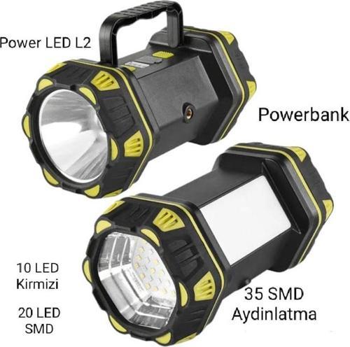 F.B.I F-262 Yeni Güçlü Çift Taraflı Taşınabilir Spot Ve Işıldak USB Powerbank Şarjlı Fener