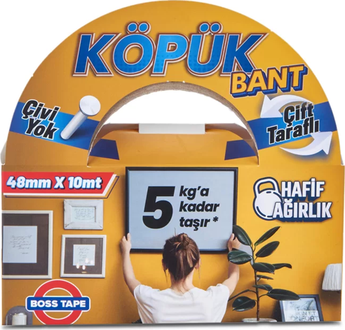 2749 ÇİFT TARAFLI KÖPÜK BANT 48mmx10m (HAFİF AĞIRLIK 5kg)