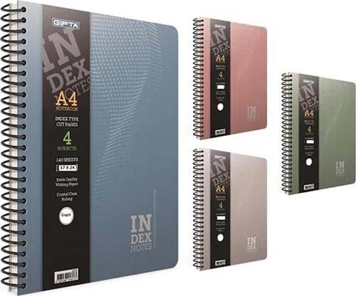 Index Notes 17x24cm Spiralli Sert Kapak Defter 140yp Çizgili 4625