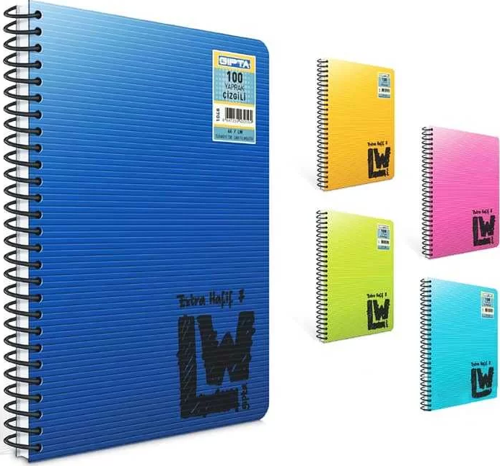 Lw Spiralli Plastik Kapak Kareli Defter A4 80 Yaprak