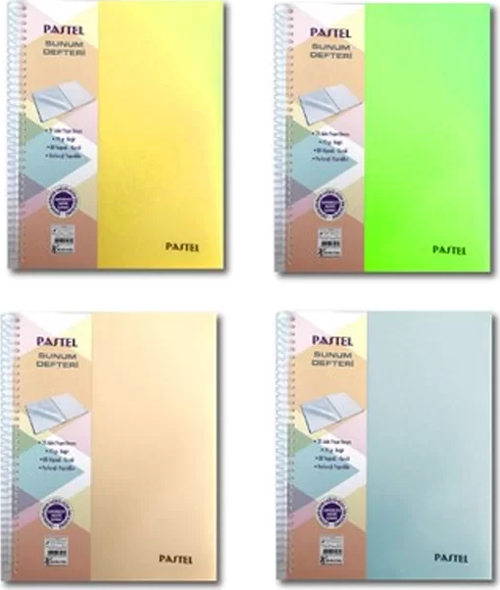 PASTEL PROJE SUNUM DEFTERİ A4 ÇİZGİLİ 80 YAPRAK (353401)