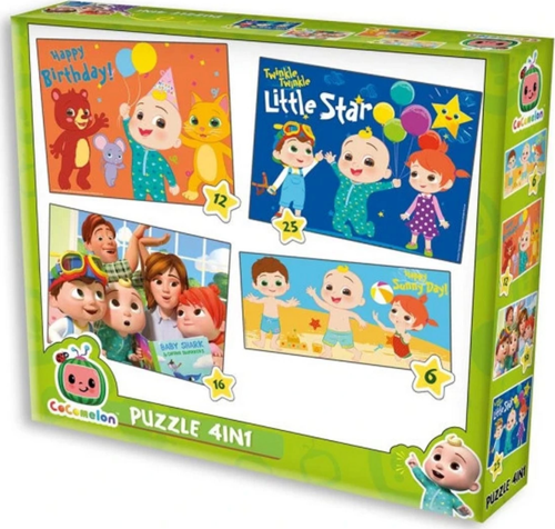 Cocomelon 4 İn 1 Puzzle Seti Eğlenceli Ve Eğitici