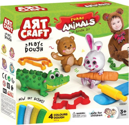 03697 Art Craft Eğlenceli Hayvanlar Hamur Set 200 Gr