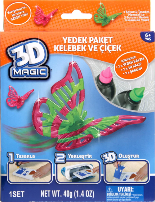 3D Magic Kelebek Ve Çiçek Yedek Paket 82001