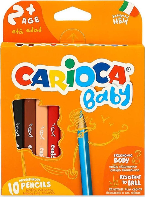 Carioca Baby Jumbo Üçgen Kuru Boya Kalemi 10'Lu