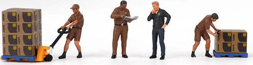 Mini Gt 1/64 Metal Figurine: Ups Driver And Workers