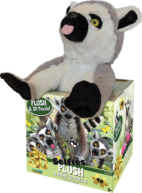 Prime 3D - Lemur Pelüş Ve Selfie 48 Parça Puzzle 15801