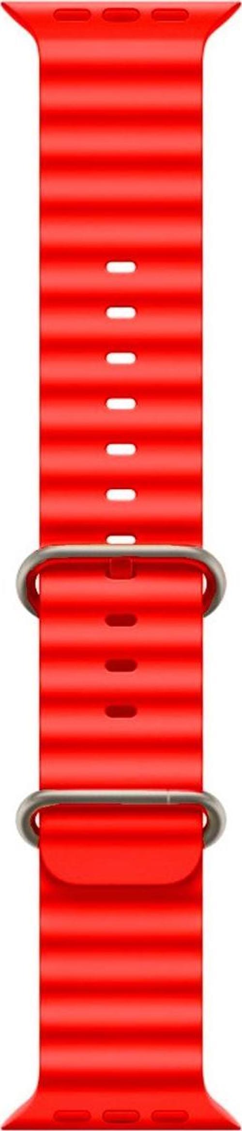 42-49mm Yeni Nesil Apple Uyumlu Akıllı Saat Kordonu Silikon Kırmızı