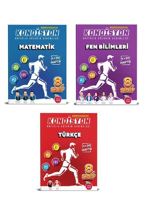 Newton Yayınları 8.Sınıf Kondisyon Matematik + Fen Bilimleri + Türkçe Kazanım Deneme Seti (3 Kitap)
