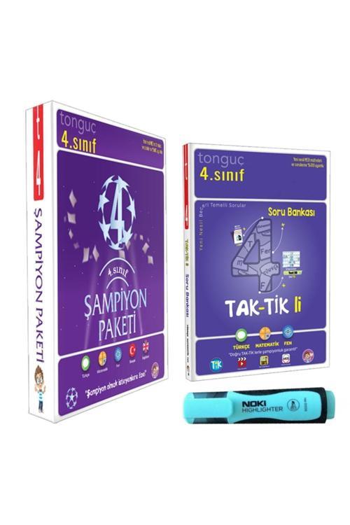 Tonguç Yayınları 4. Sınıf Şampiyon Paketi + 4. Sınıf Taktikli Soru Bankası + Noki Fosforlu Kalem