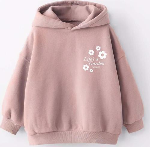 KIZ ÇOCUK LİFES GARDEN BASKILI KAPÜŞONLU MANŞETLİ SWEATSHİRT