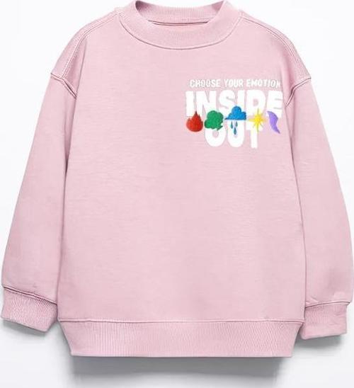 KIZ ÇOCUK TERS YÜZ MODELLİ BİSİKLET YAKA PAMUK SWEAT