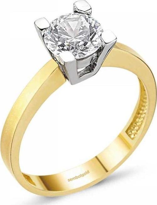 Altın Tektaş Yüzük 14K Swarovski