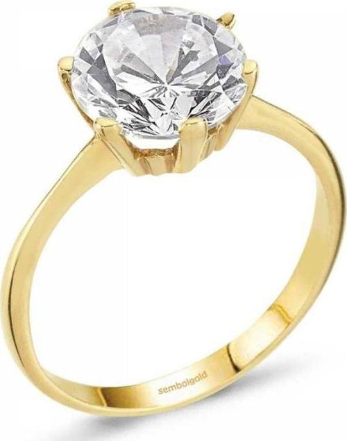 Altın Tektaş Yüzük 14K Swarovski 1.00 Karat