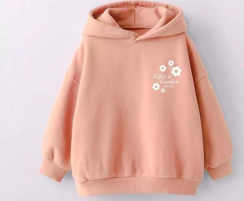 KIZ ÇOCUK LİFES GARDEN BASKILI KAPÜŞONLU MANŞETLİ SWEATSHİRT