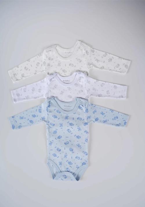 BABYTOO 3'LÜ KARIŞIK DESENLİ UZUN KOLLU BEBEK ÇITÇITLI BADİ