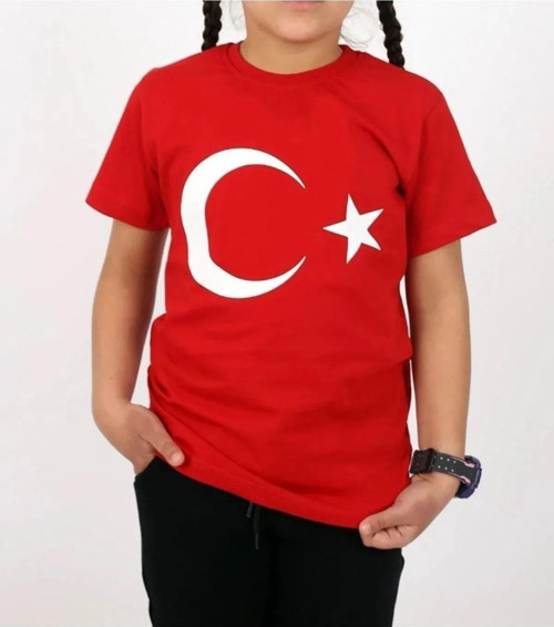 UNİSEX ÇOCUK TÜRK BAYRAĞI TİŞÖRT AYYILDIZ TİŞÖRT