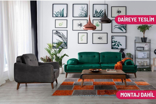 Nelson Yataklı Koltuk Takımı Babyface Yeşil