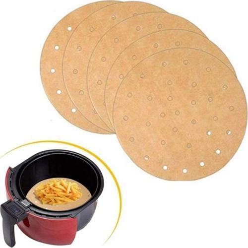 100 Adet Airfryer Pişirme Kağıdı Tek Kullanımlık Hava Fritözü Yuvarlak Delikli Model