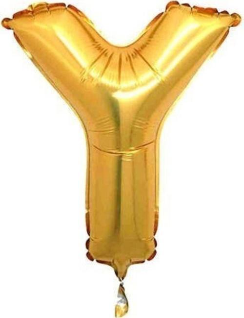 40 Cm Altın Renk Folyo Balon Y Harfi