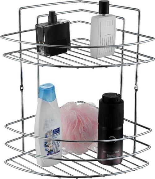 2 Raflı Krom Banyo Rafı Şampuanlık Sabunluk Banyo Duş Düzenleyici