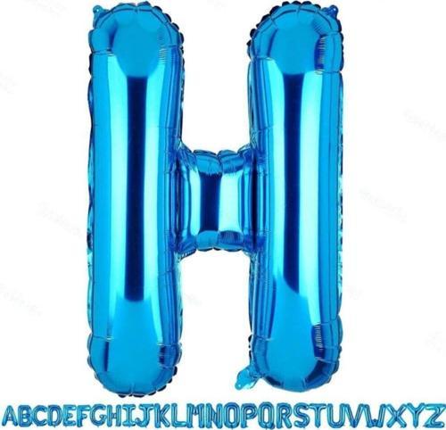 1 Metre Mavi H Harfi Folyo Harf Folyo Balon H Harf Balon Dekor Süsleme Balon
