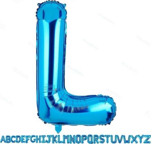 1 Metre Mavi L Harfi Folyo Harf Balon Mavi L Harf Folyo Balon Balonu Mavi Folyo