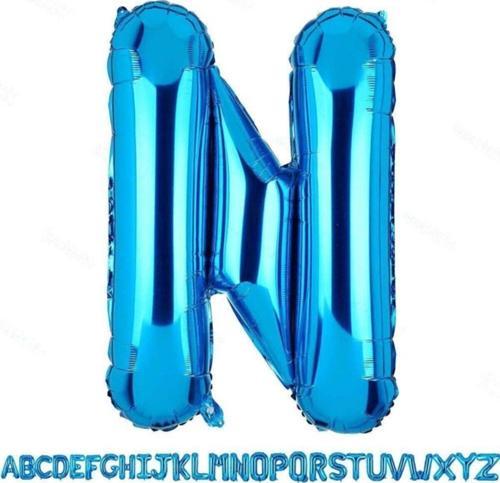 1 Metre Mavi N Harfi Folyo Harf Balon Mavi N Harf Bebek Odası Balonu Mavi