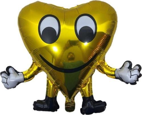 Altın Kalp Figürlü Folyo - Folyo Balon - 18 Inç