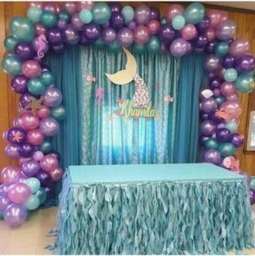 50 Adet 12 Inç Metalik Balonu Mor-Pembe-Lila-Mavi + 5 Mt Balon Zinciri